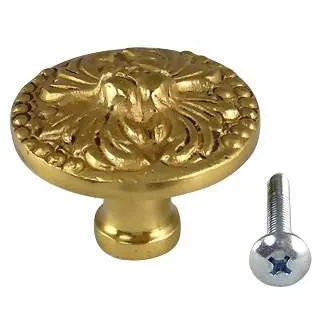 1 1/2 Inch Polished Brass Rococo Cabinet Knob (Several Finishes Available)