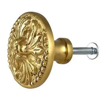 1 1/2 Inch Polished Brass Rococo Cabinet Knob (Several Finishes Available)