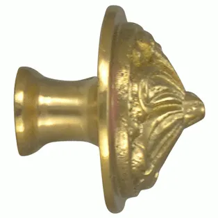 1 1/3 Inch Solid Brass Baroque / Rococo Knob (Polished Brass Finish)