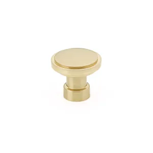 1 1/4 Inch Solid Brass Round Haydon Cabinet & Furniture Knob