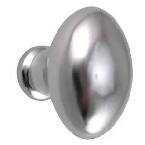 1 1/4 Inch Traditional Solid Brass Egg Knob (Polished Chrome Finish)