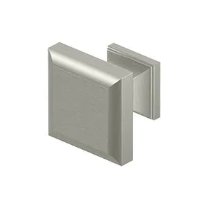 1 3/16 Inch Solid Brass Decorative Square Cabinet & Furniture Knob (Several Finishes Available)