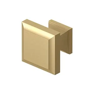 1 3/16 Inch Solid Brass Decorative Square Cabinet & Furniture Knob (Several Finishes Available)