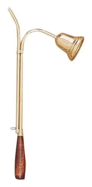 12" High Polished Brass Candle lighter with Bell Snuffer