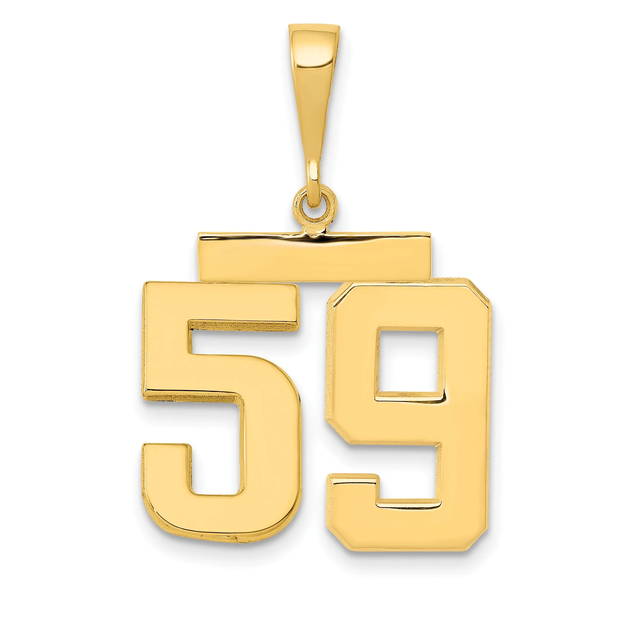 14k Yellow Gold Medium Polished Number 59 Charm