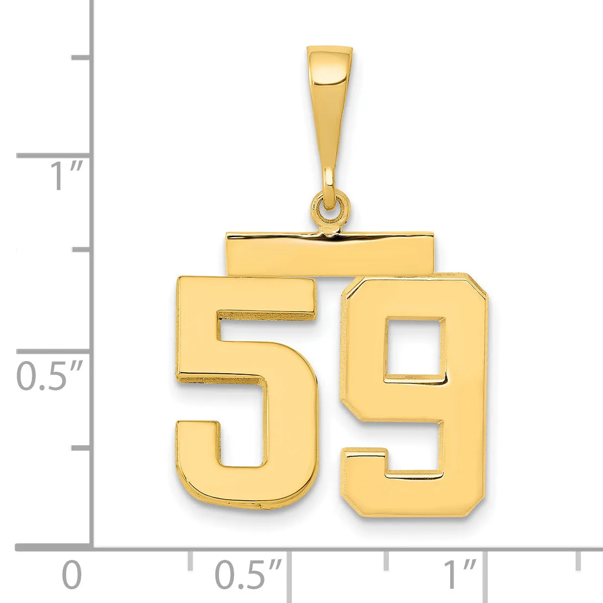 14k Yellow Gold Medium Polished Number 59 Charm