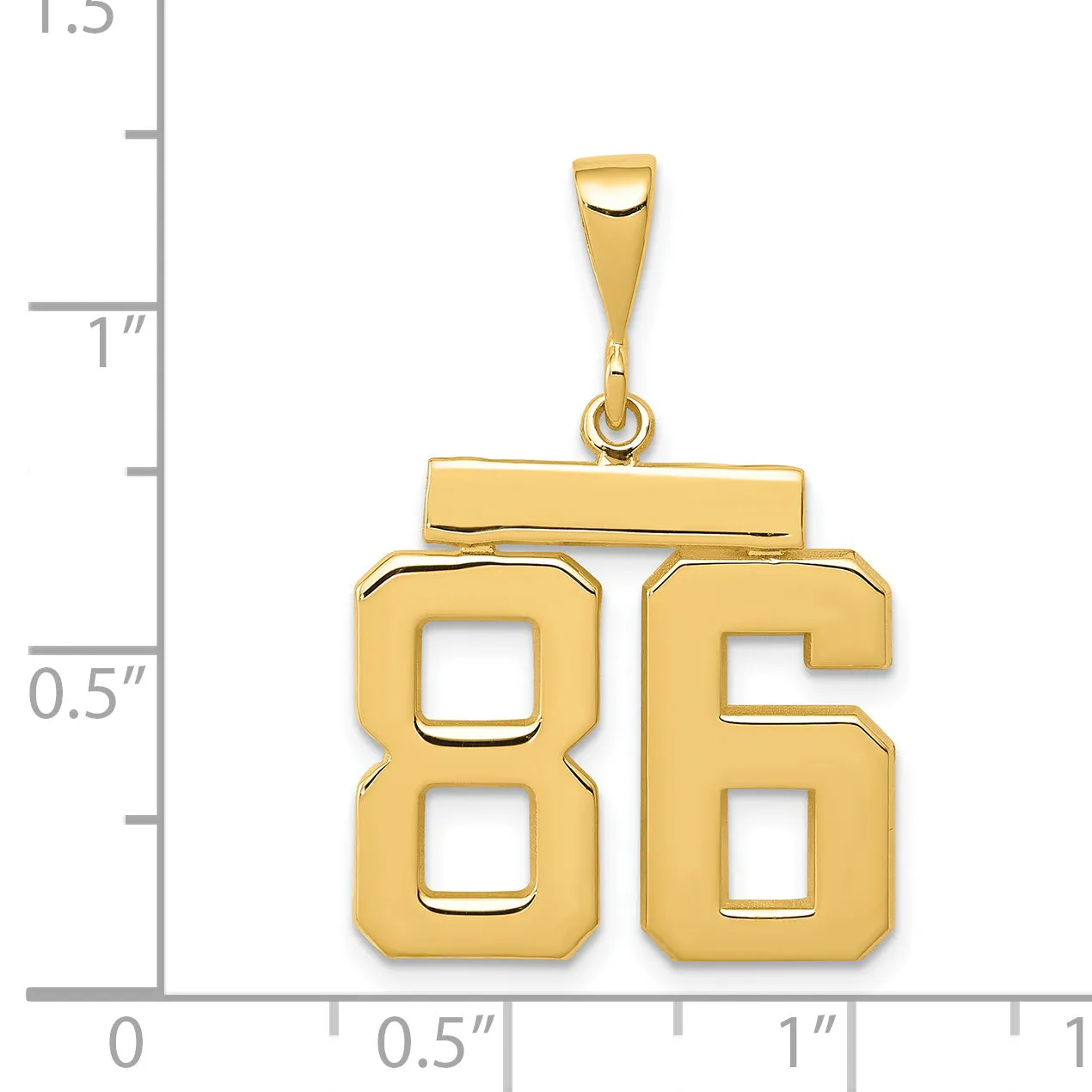 14k Yellow Gold Medium Polished Number 86 Charm