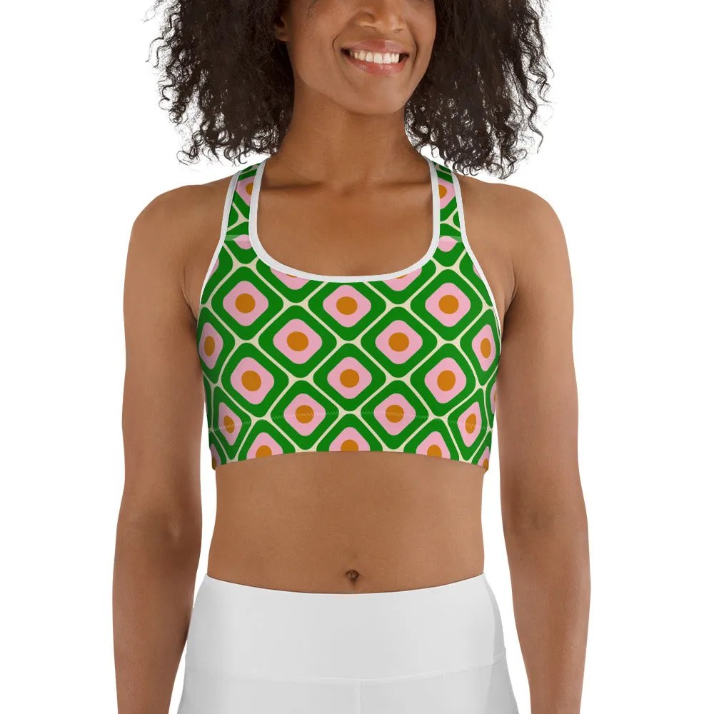 70s Retro Pattern Sports Bra