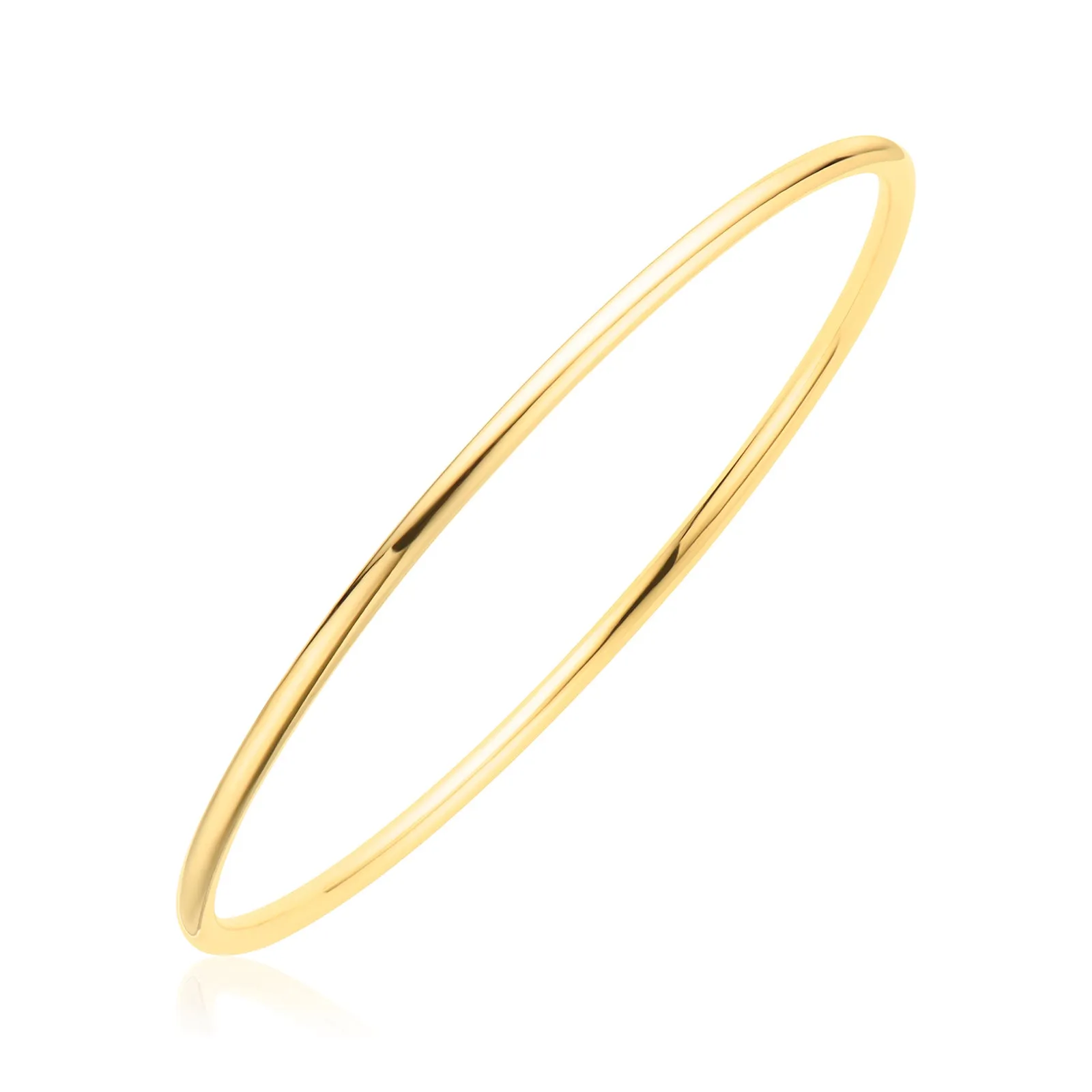 9ct Yellow Gold 63x2.5mm Solid Polished Golf Bangle