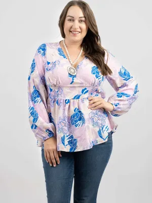 American Bling Women Floral Print Long Sleeves Top