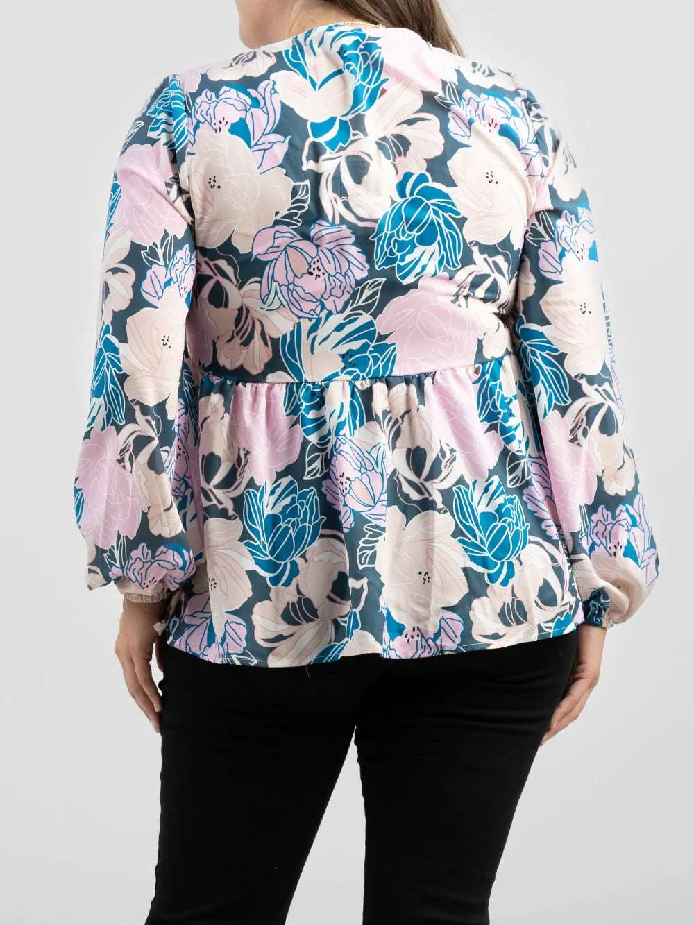 American Bling Women Floral Print Long Sleeves Top