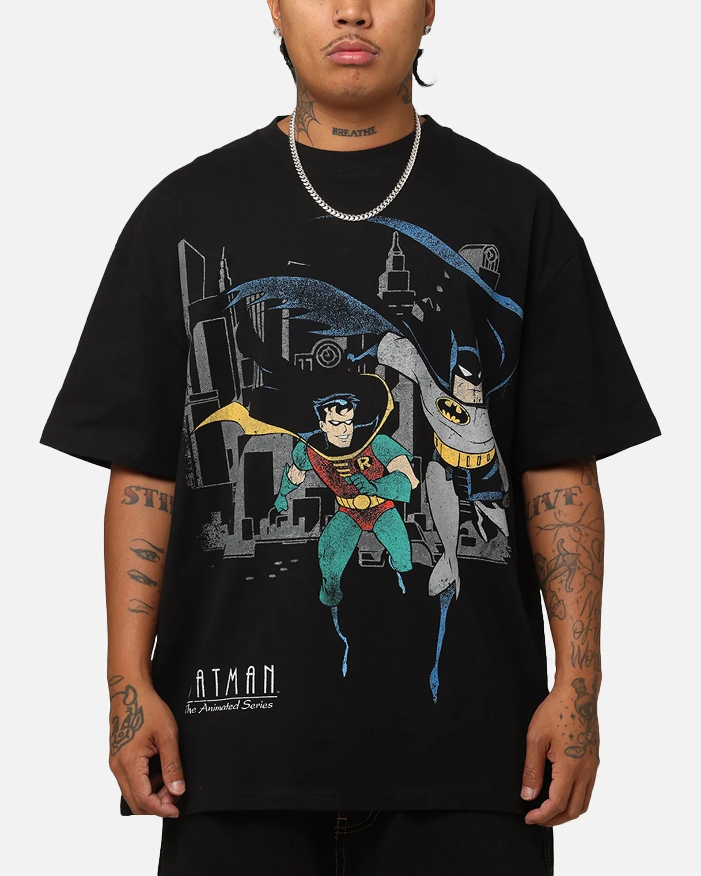 American Thrift X DC 1992 Batman And Robin Heavy T-Shirt Black