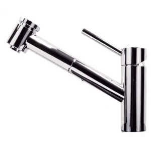 Angled Pullout Kitchen Faucet in Polished Chrome