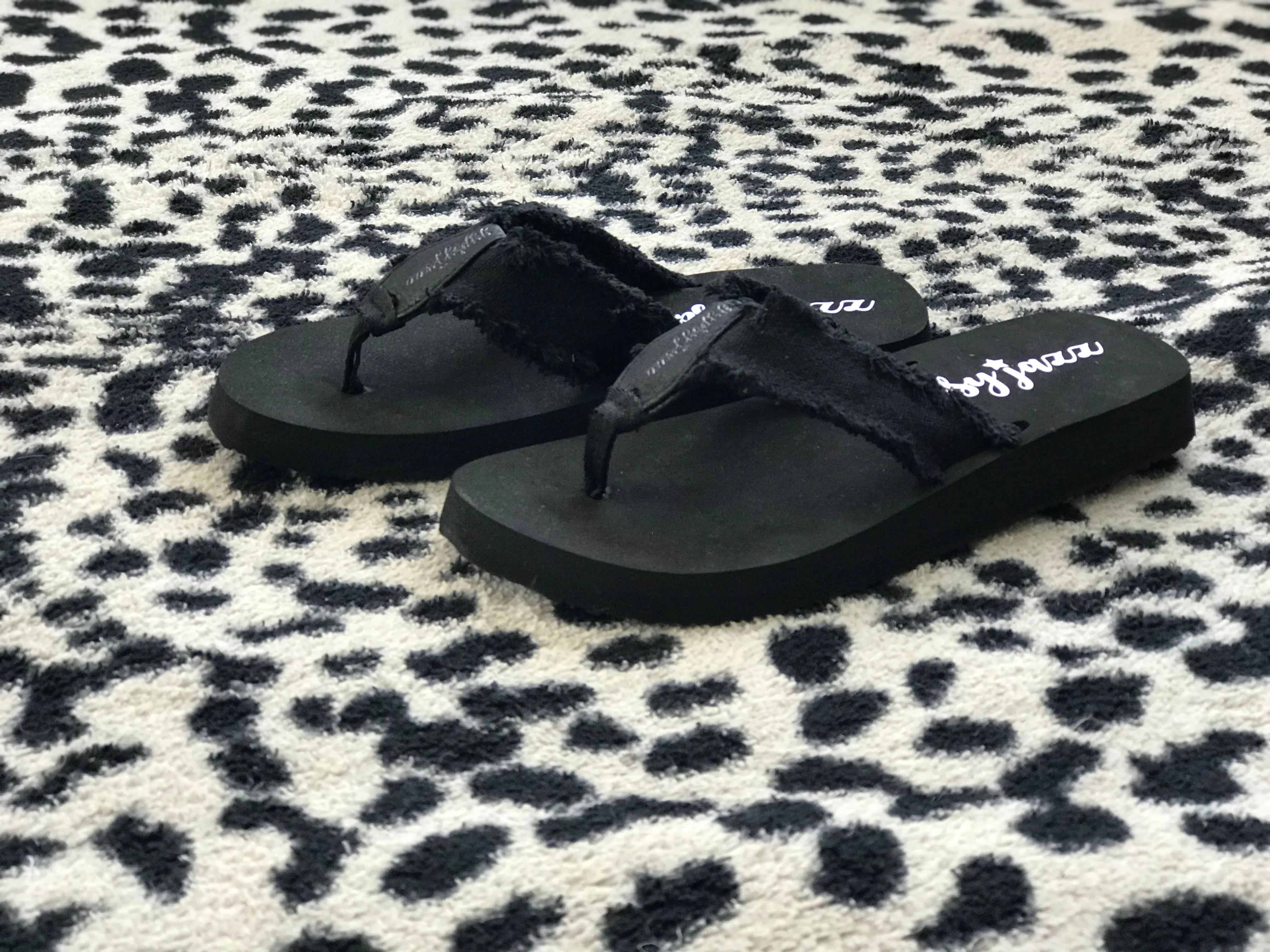 Black Fringe Flip Flop