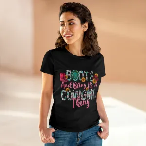 Boot's & Bling Cowgirl Women's T-Shirt only at Bling & Bloom's Boutique | Women's Western Tees | Girls Country T-Shirts