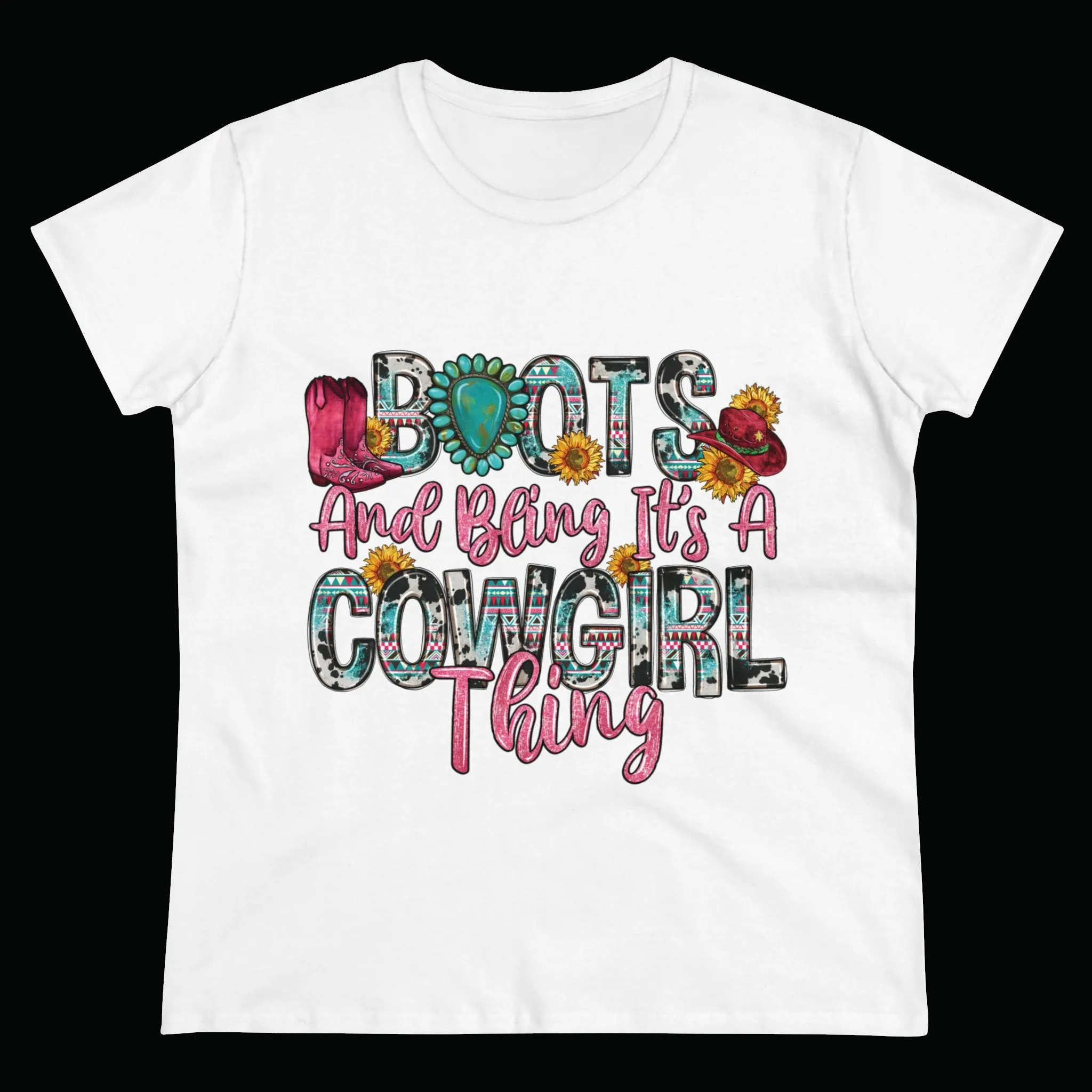 Boot's & Bling Cowgirl Women's T-Shirt only at Bling & Bloom's Boutique | Women's Western Tees | Girls Country T-Shirts