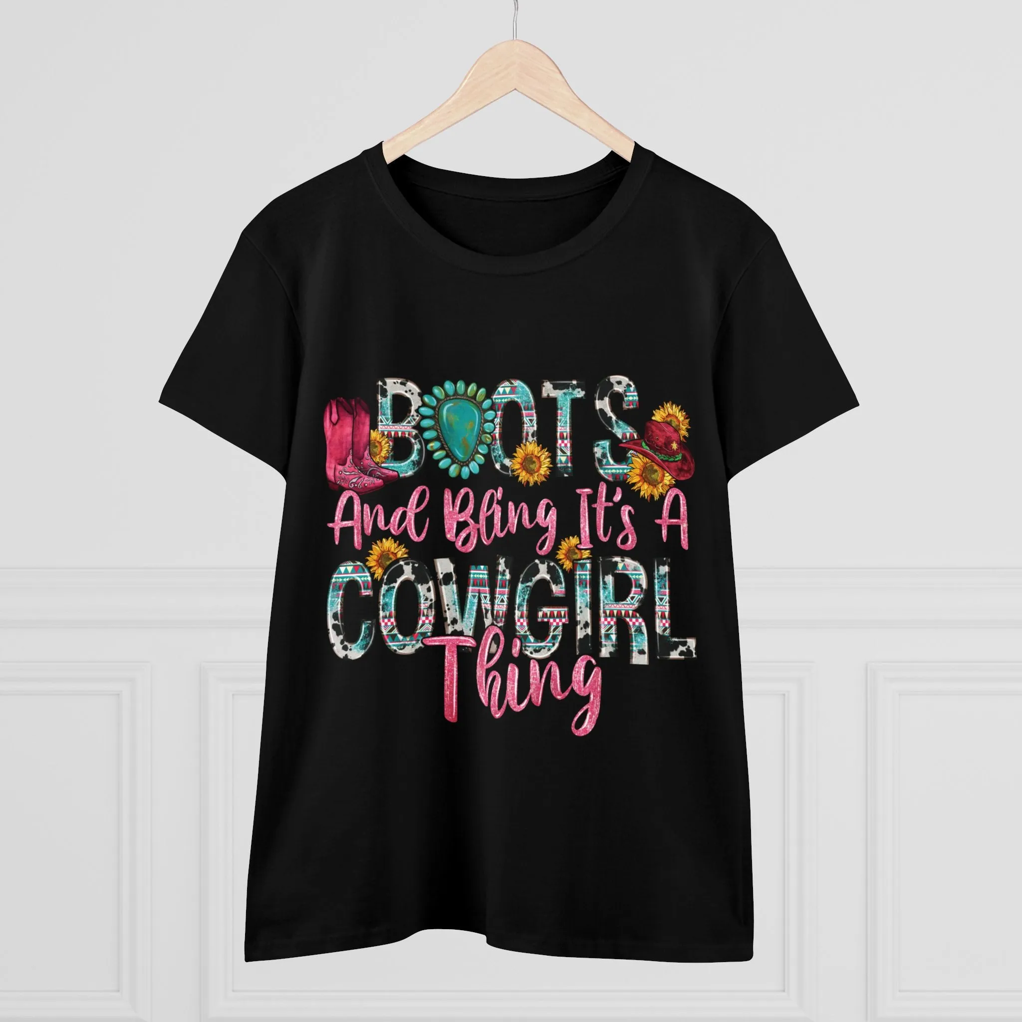 Boot's & Bling Cowgirl Women's T-Shirt only at Bling & Bloom's Boutique | Women's Western Tees | Girls Country T-Shirts