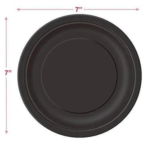 Card Party and Casino Poker Party Supplies - Black Paper Dessert Plates, Playing Card Beverage Napkins, and Matching Black and Red Cups (Serves 16)