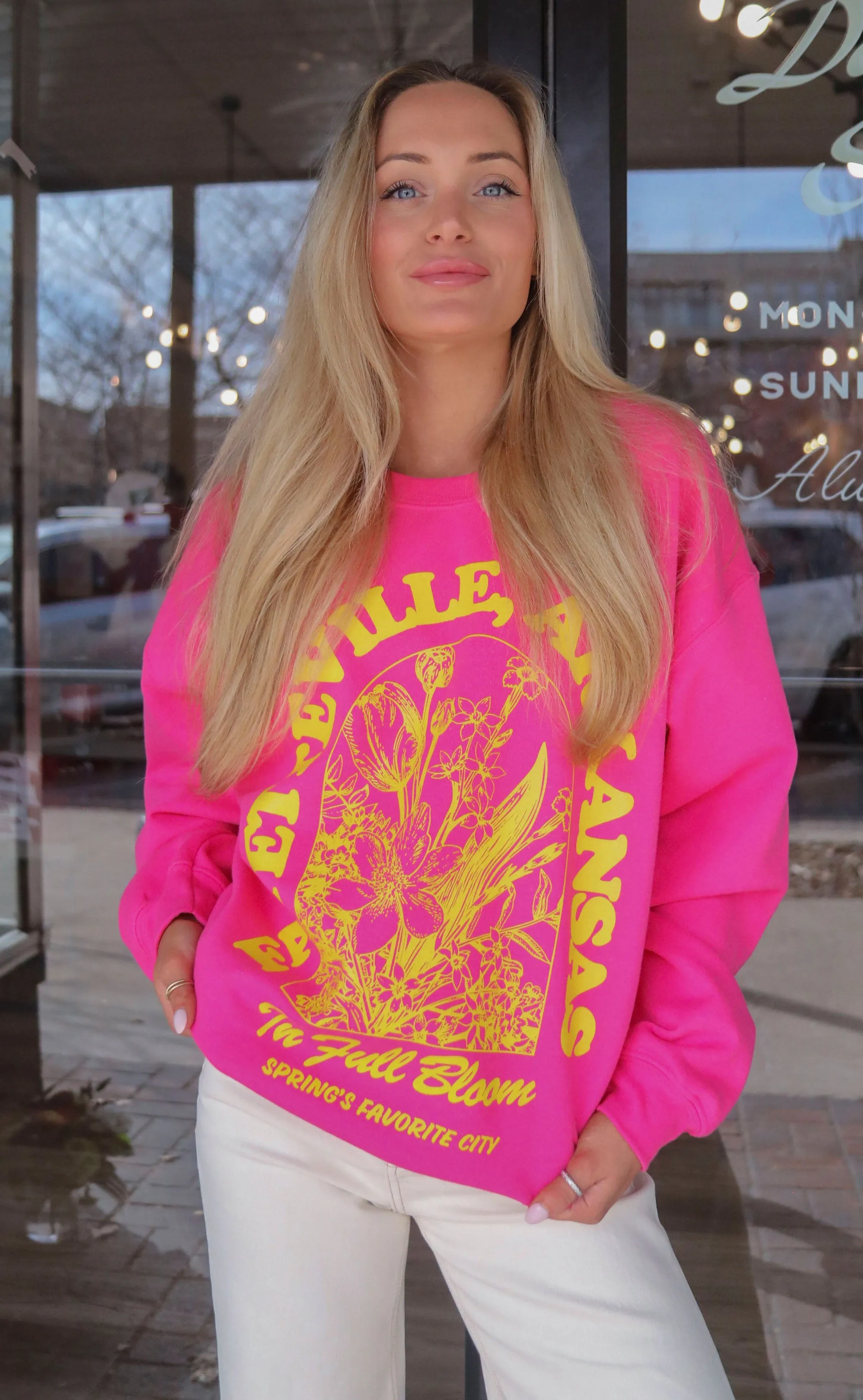 charlie southern: in bloom sweatshirt - pink