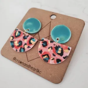 Colorful Leopard Statement Earrings