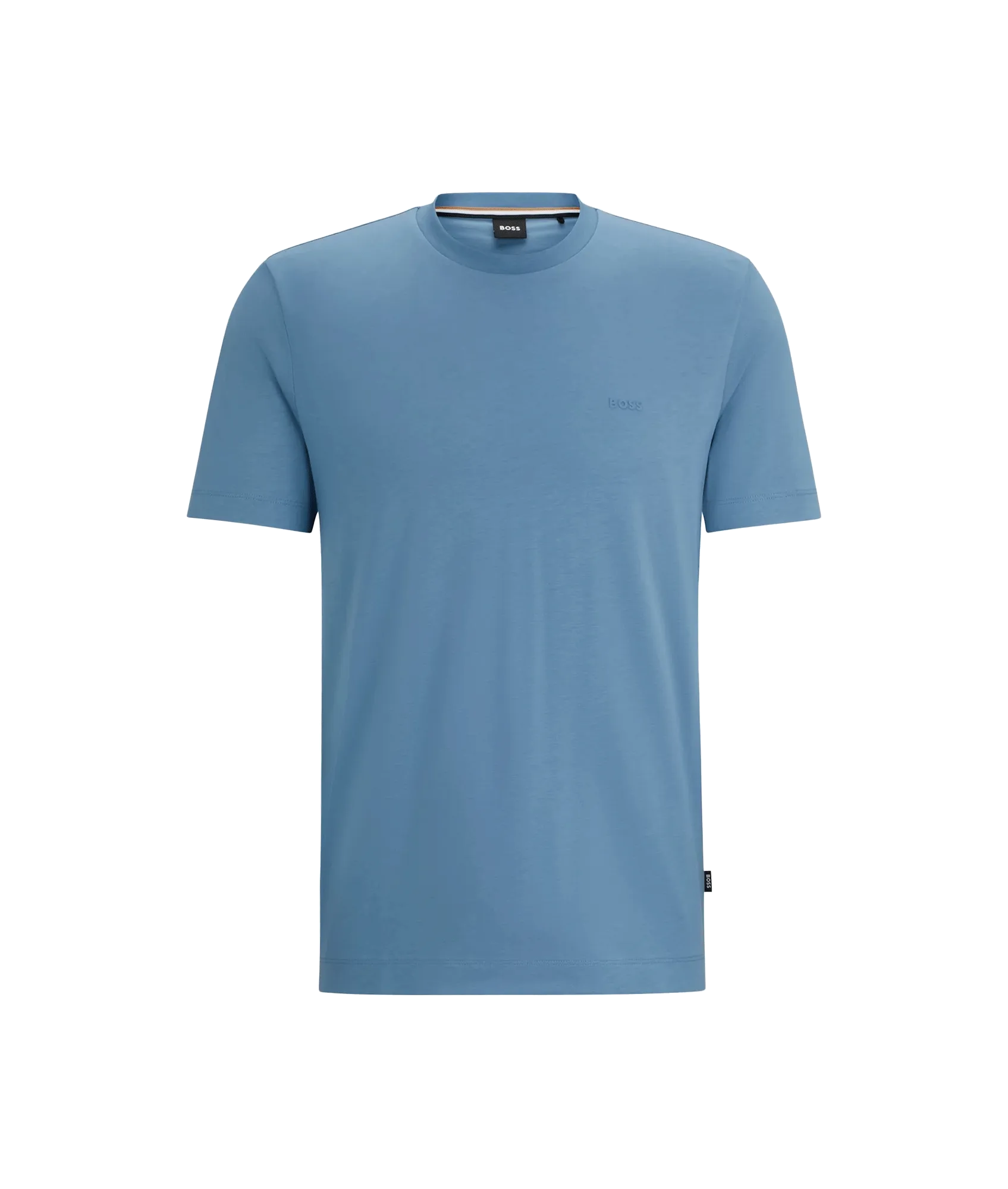 Cotton-jersey T-shirt With Rubber-print Logo - Blue