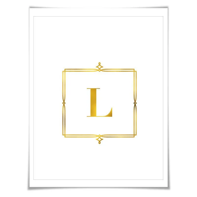 Custom Monogram Gold Foil Art Print. 7 Foil Colours/3 Sizes. Nursery Personalized Customized Art Letter Poster Initial