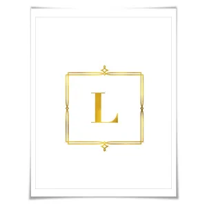 Custom Monogram Gold Foil Art Print. 7 Foil Colours/3 Sizes. Nursery Personalized Customized Art Letter Poster Initial