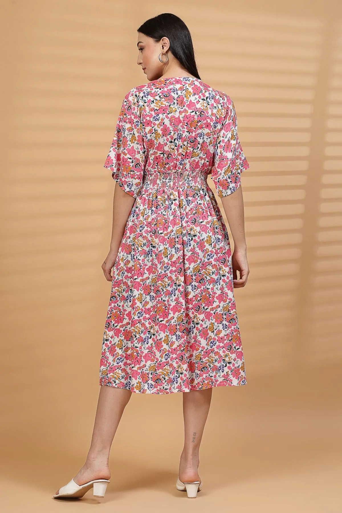 Ditsy Floral Print 100% Rayon Maternity Feeding Dress