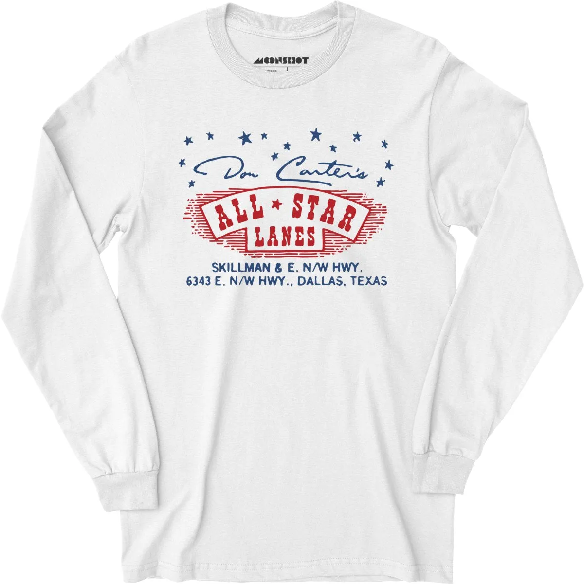 Don Carter's All Star Lanes - Dallas, TX - Vintage Bowling Alley - Long Sleeve T-Shirt