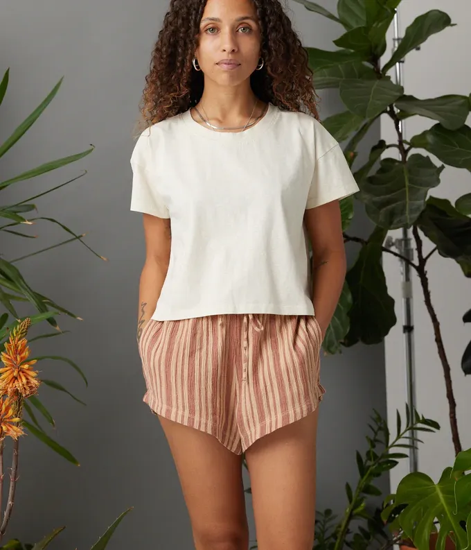 Easy Crop Tee - Stone