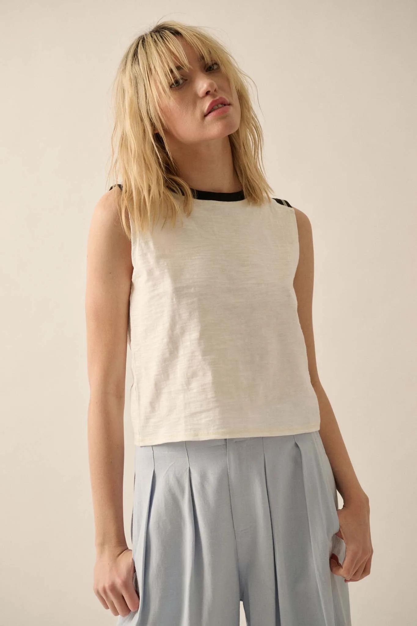 Easy Fit Colorblock Sleeveless Muscle Tee