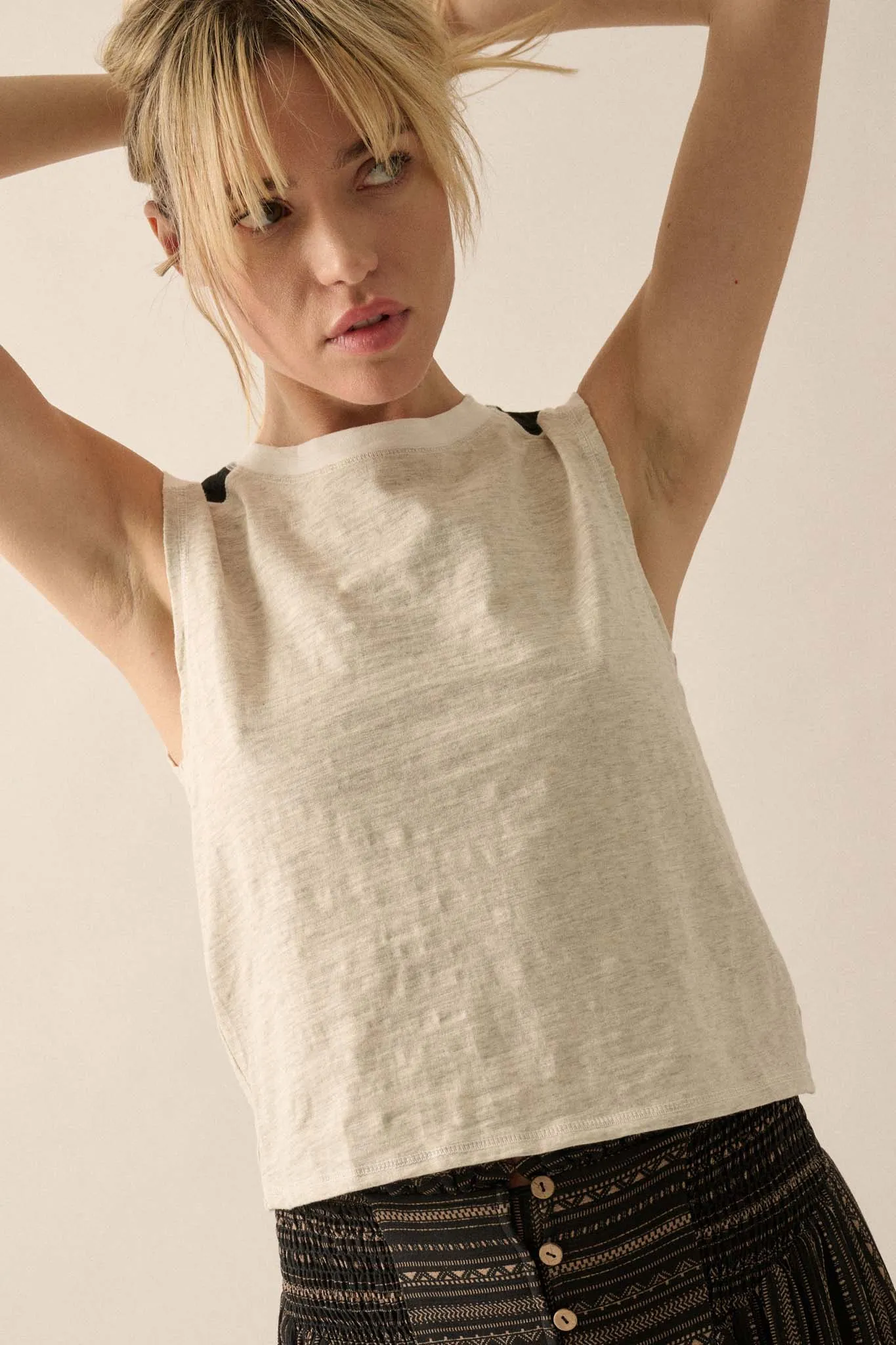 Easy Fit Colorblock Sleeveless Muscle Tee