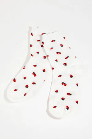 Embroidery Ankle Socks with Stylish Prints (Various Colors)