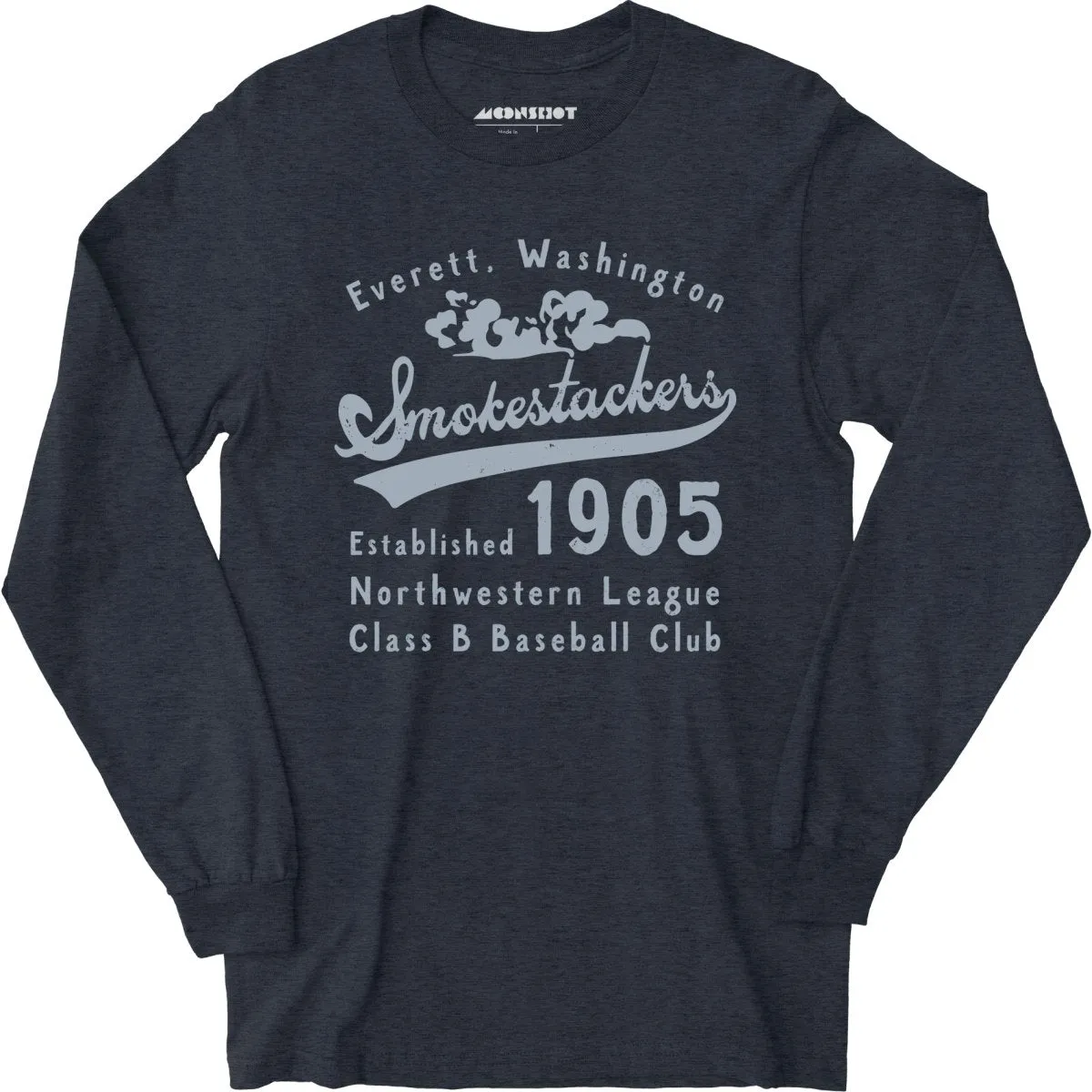 Everett Smokestackers - Washington - Vintage Defunct Baseball Teams - Long Sleeve T-Shirt