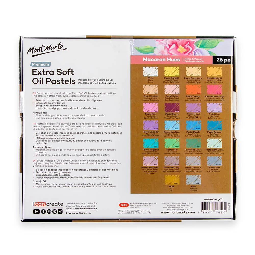 Extra Soft Oil Pastels Macaron Hues Premium 26pc