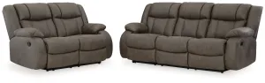 First Base Sofa and Loveseat in Gunmetal