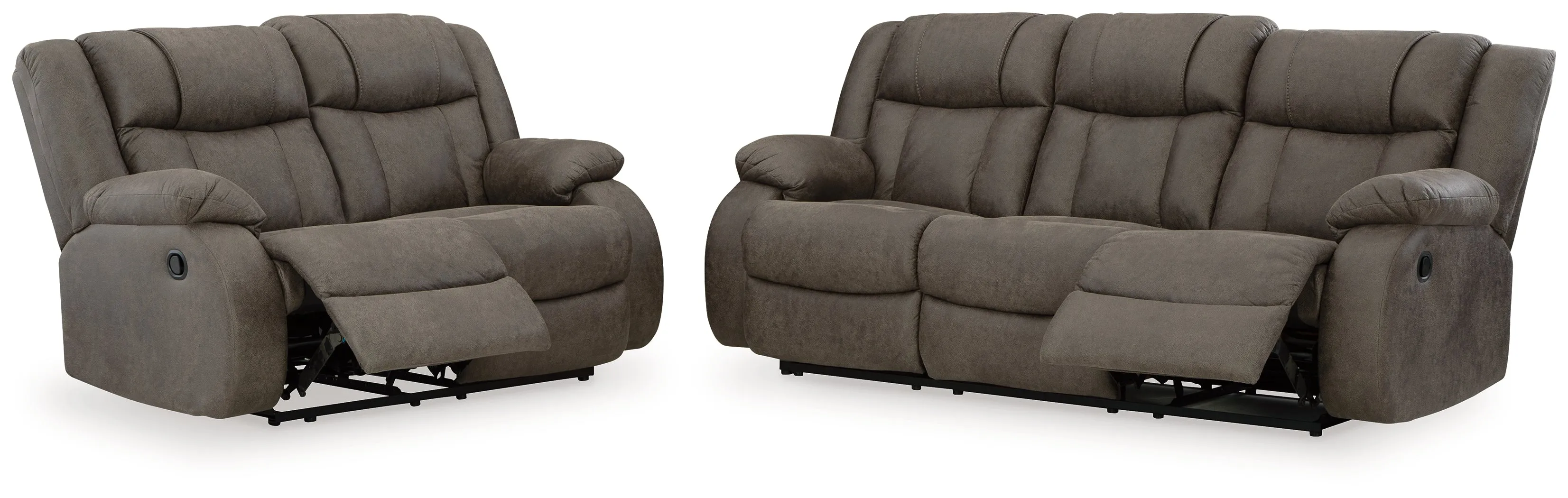 First Base Sofa and Loveseat in Gunmetal