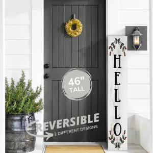 Floral Hello Porch Leaner Welcome Sign