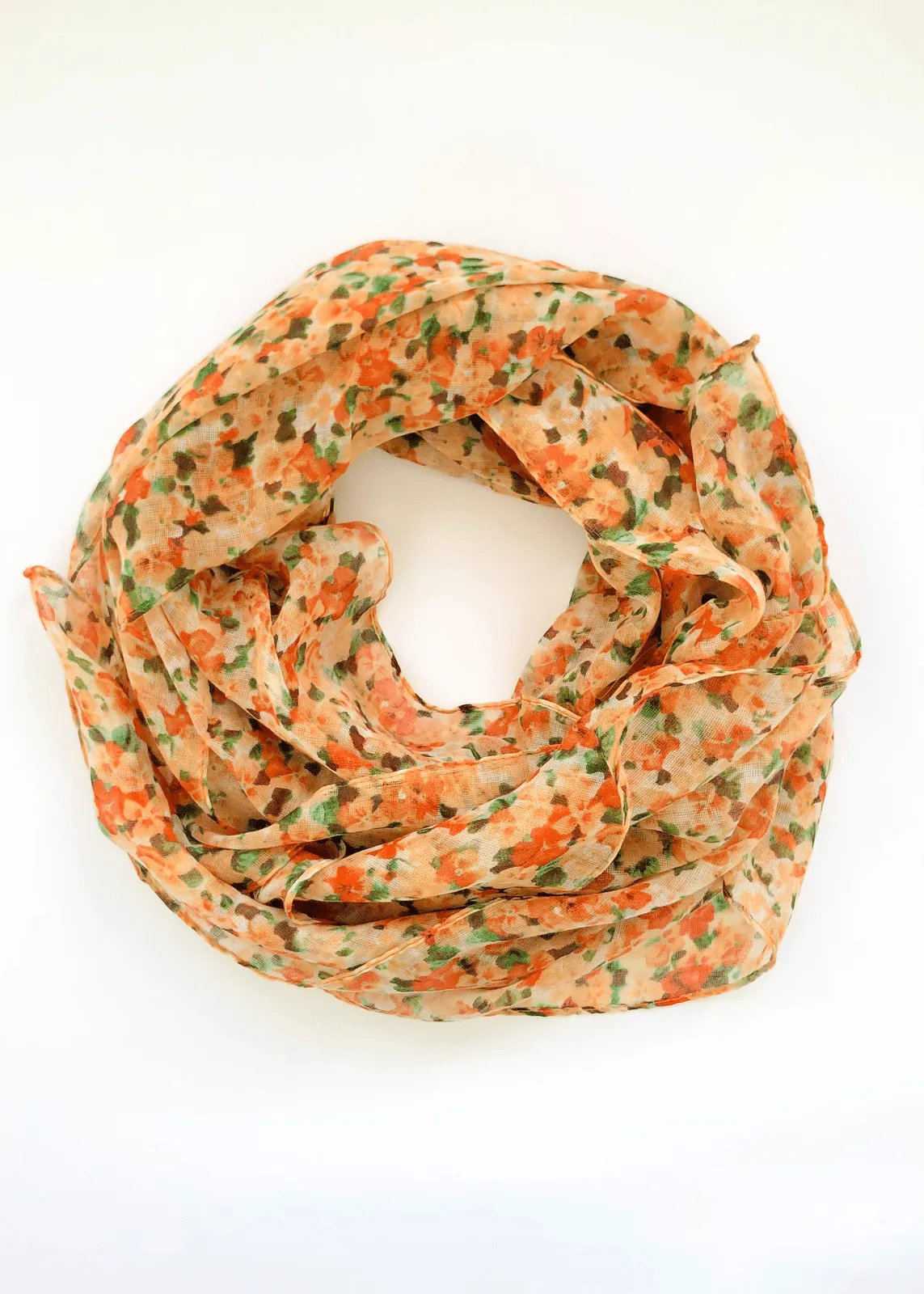 Floral Scarf - Orange Flowers