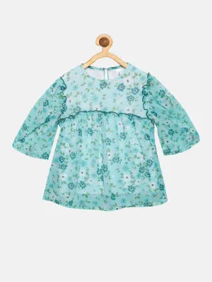 Girls Yoke & Armhole Gathered Frill Top