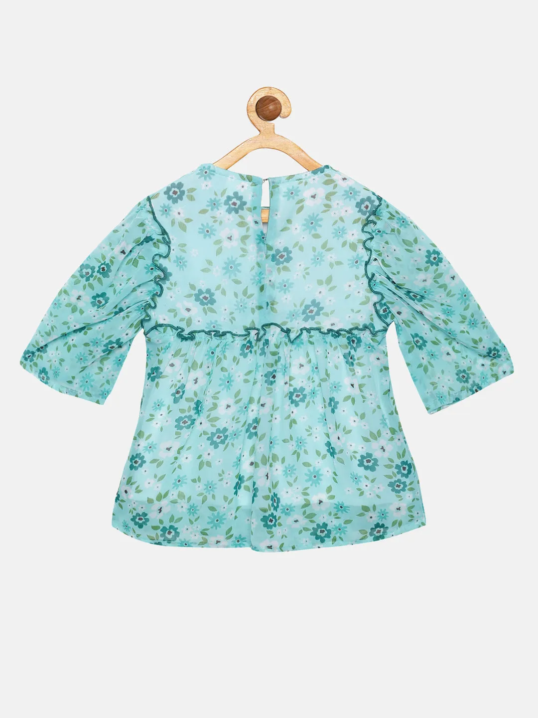 Girls Yoke & Armhole Gathered Frill Top