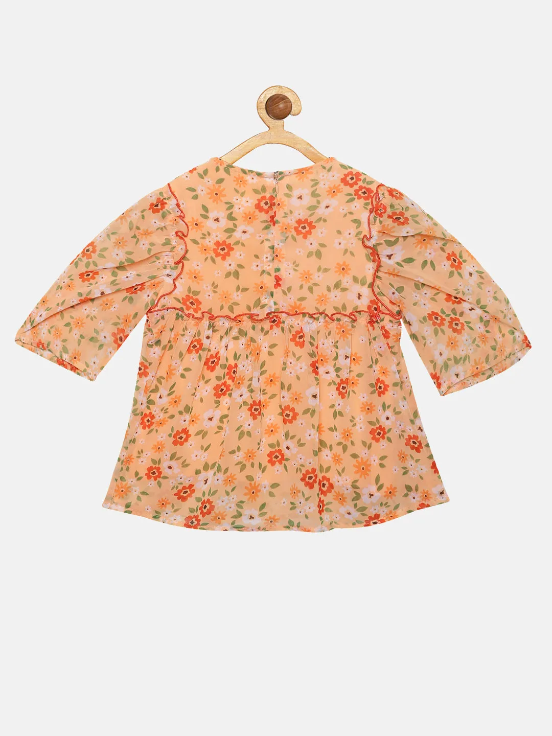 Girls Yoke & Armhole Gathered Frill Top