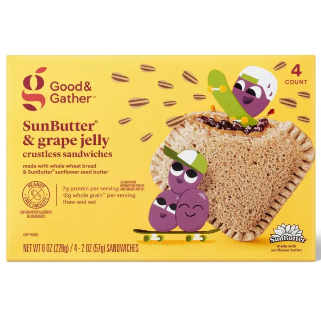 Good & Gather™ Frozen Sunbutter No Crust Sandwich Grape, 4 Count