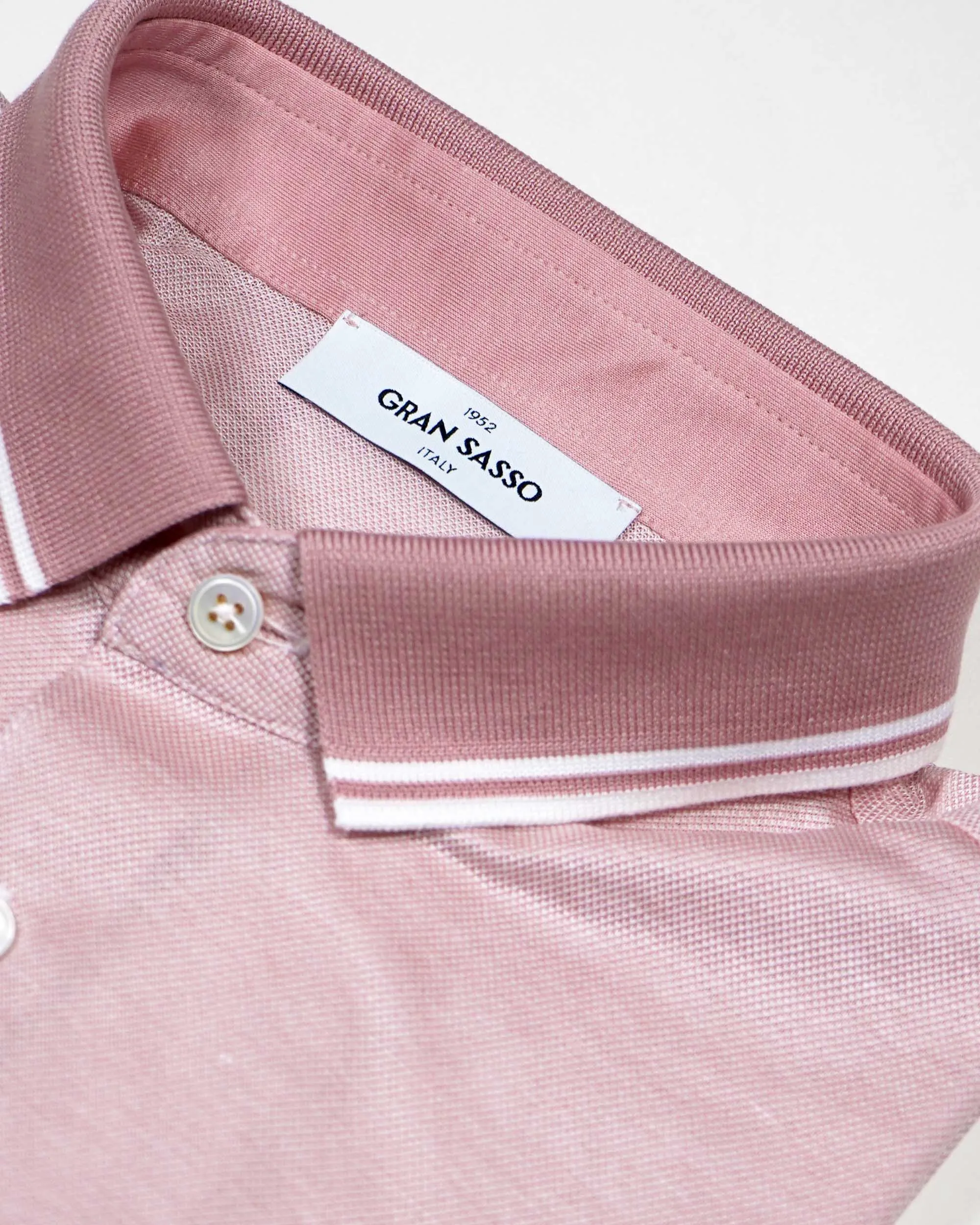 Gran Sasso Tennis Button Polo - Pink