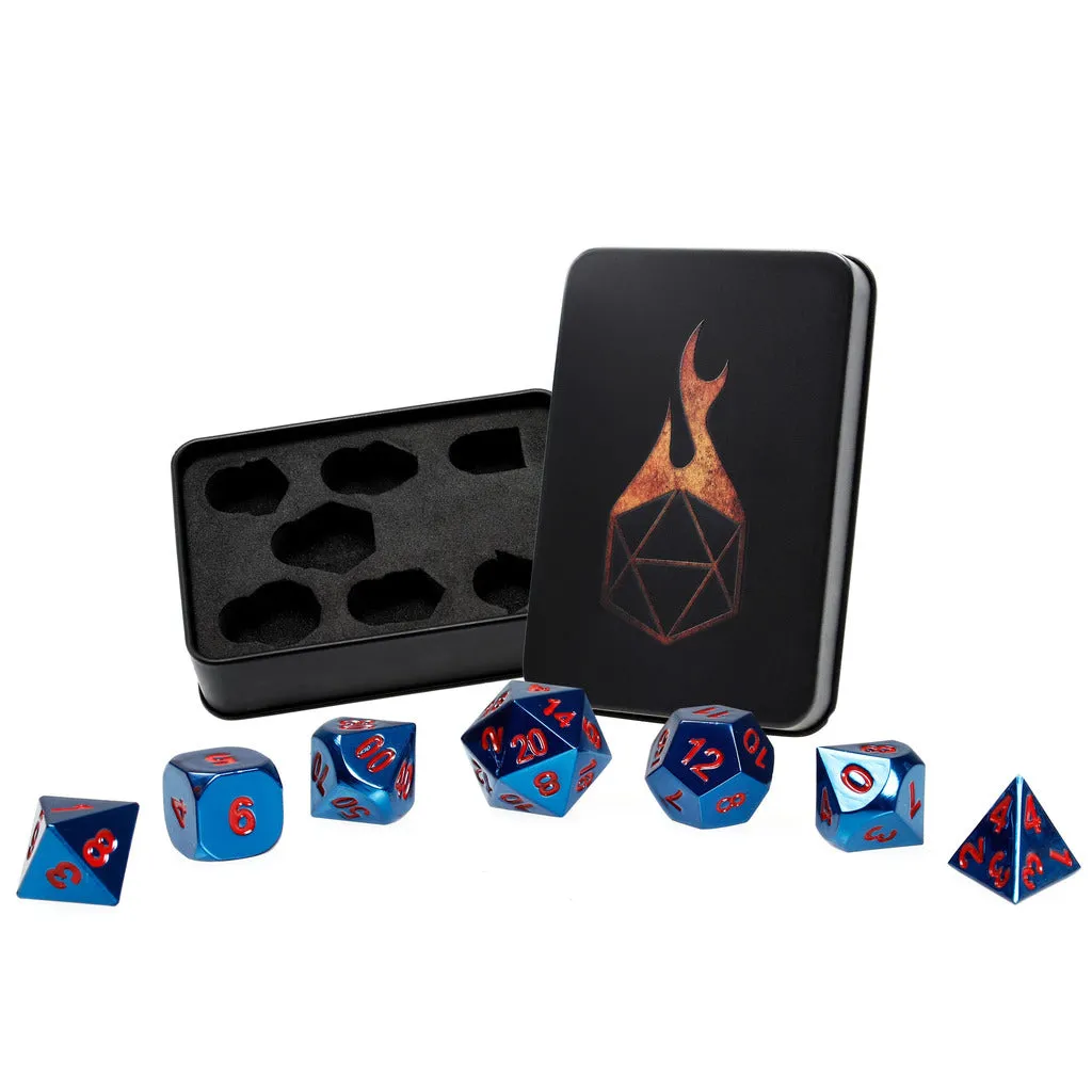 Indigo Gallantry Set of 7 Metal Dice