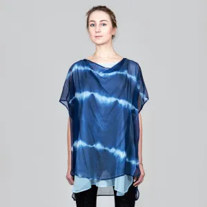 Indigo Goddess Top in Silk Chiffon