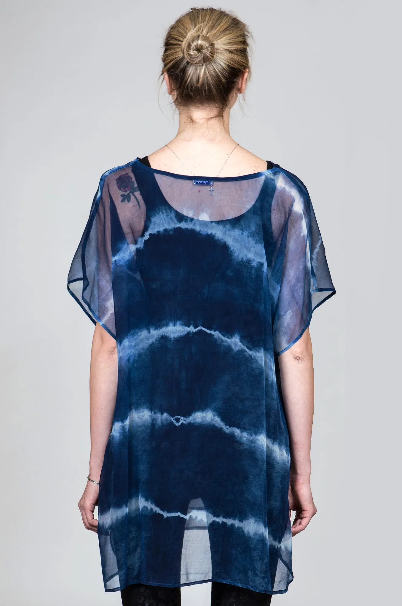 Indigo Goddess Top in Silk Chiffon