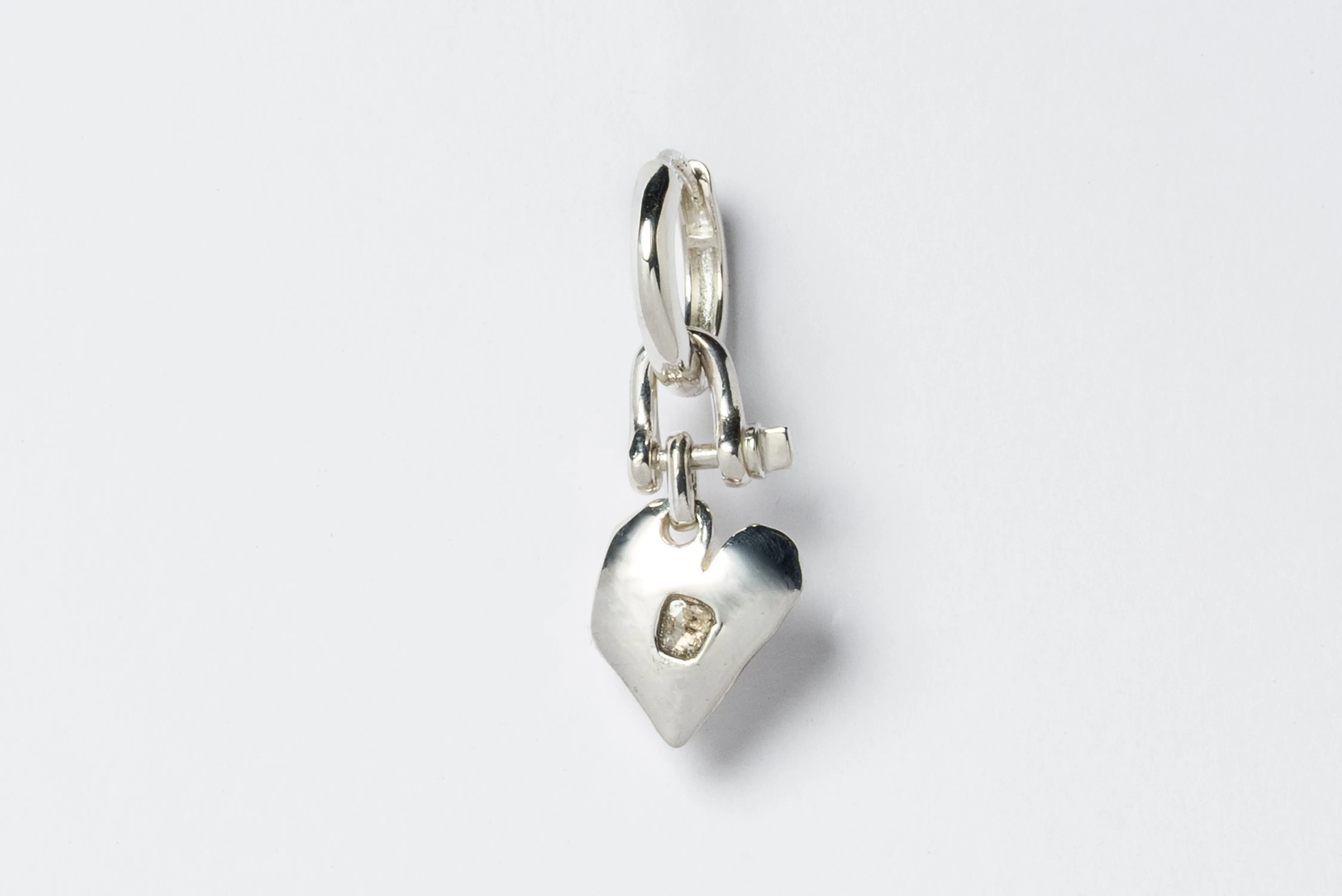 Jazz's Solid Heart Earring (Extra Small, 0.2 CT, Tiny Faceted Diamond Slab, PA FCDIA)