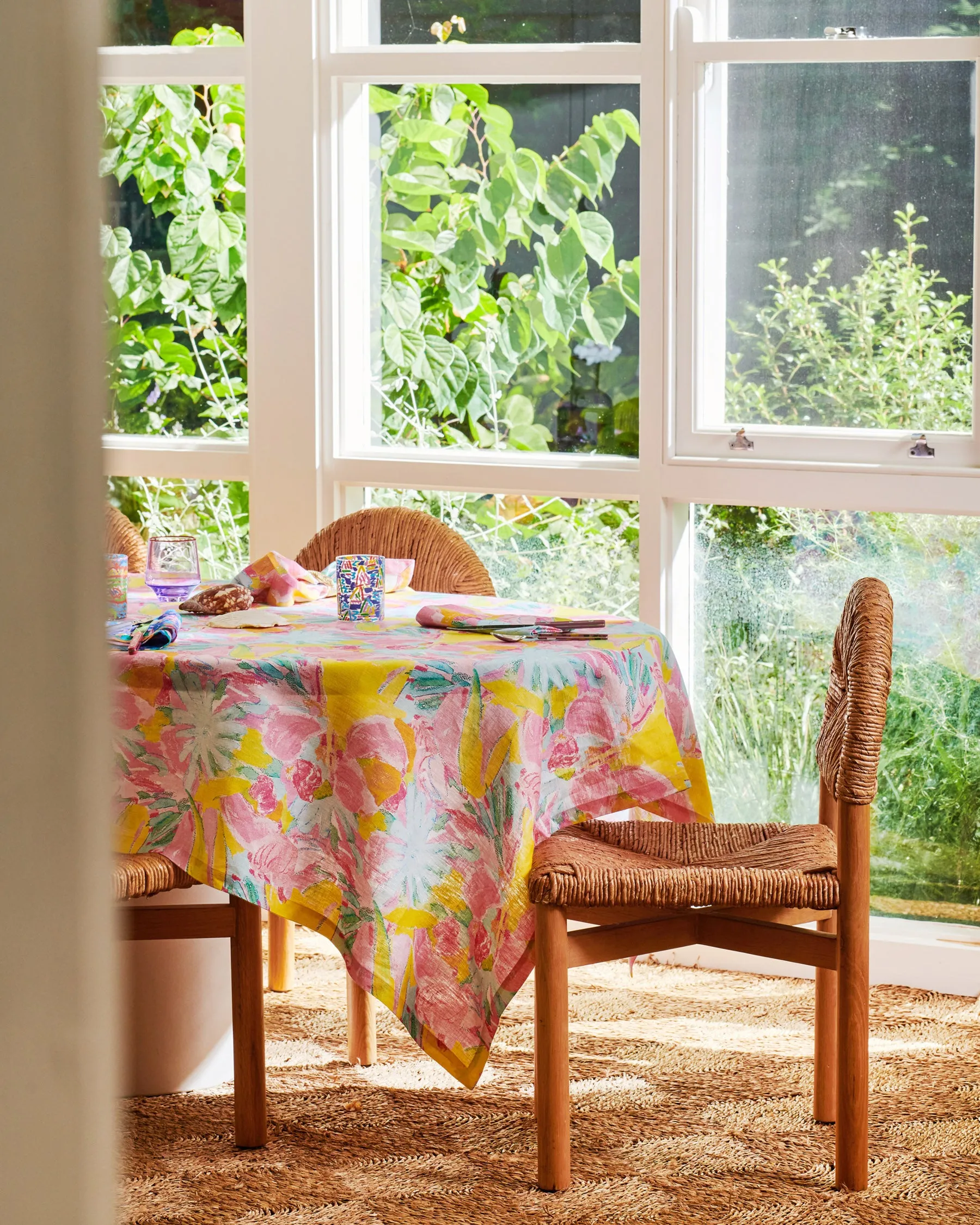 Kip&Co x Ken Done Pastel Blooms Linen Tablecloth