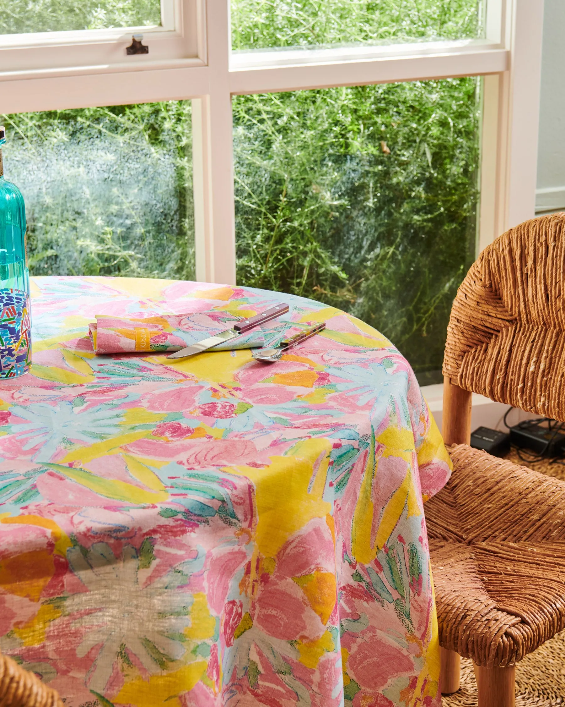 Kip&Co x Ken Done Pastel Blooms Linen Tablecloth